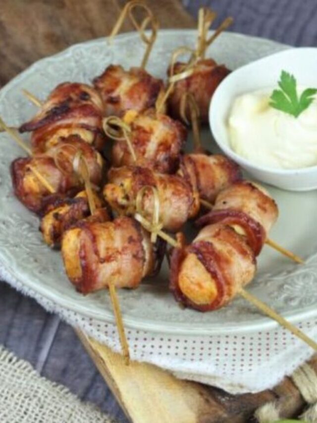 Petisco de Sobrecoxa e Bacon na Airfryer